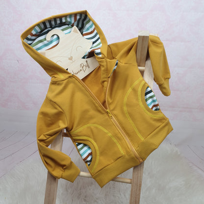 Sweatjacke | Jacke in Wunschfarben gerne mit Stickerei auf dem Rücken | viele Motive vorhanden | Gr. 56 bis 164 | individuelle Kinderjacke