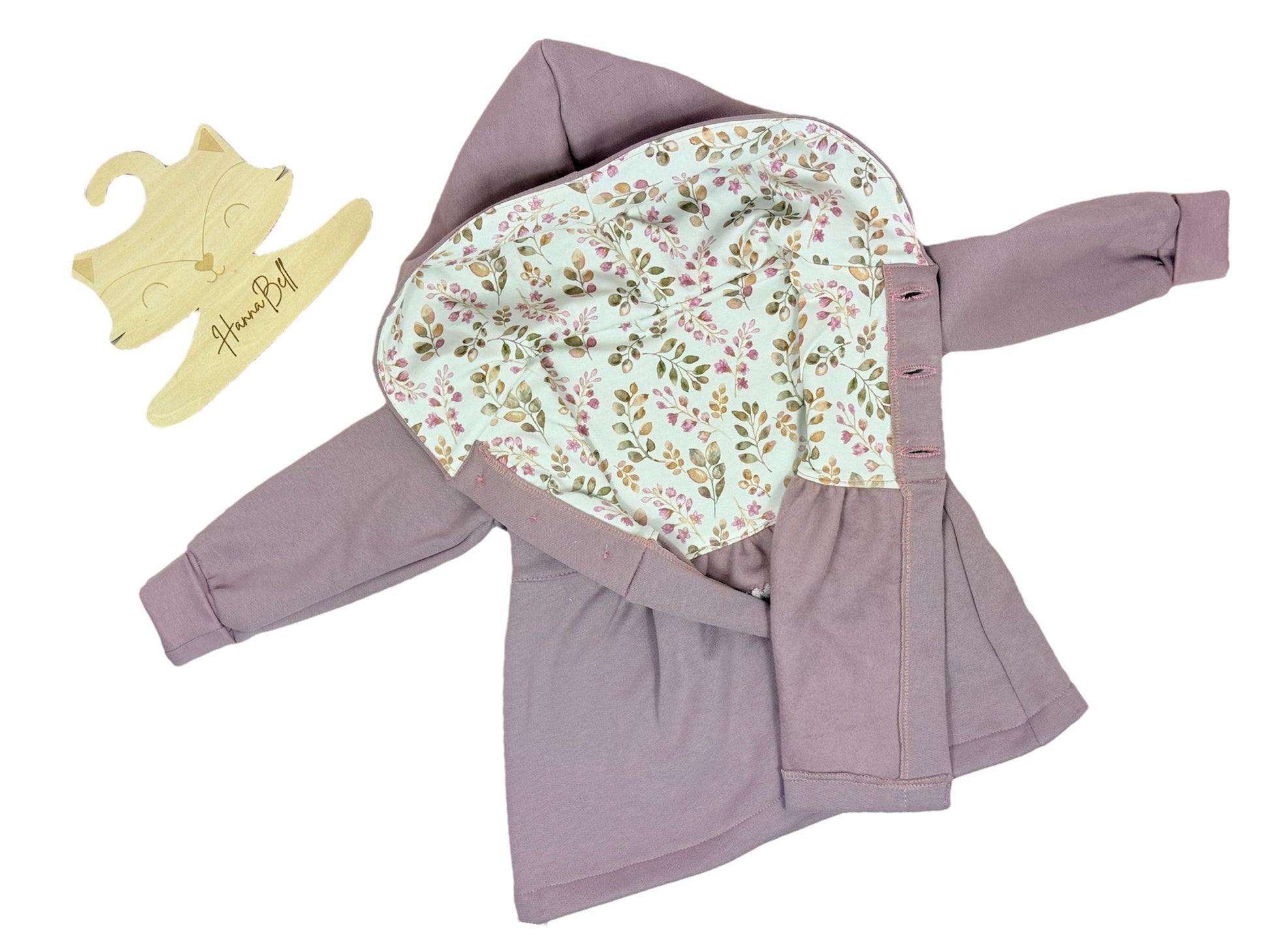 Bio-Kinderkleidung: Mädchenjacke mit Knopfleiste & Wunsch-Stickerei